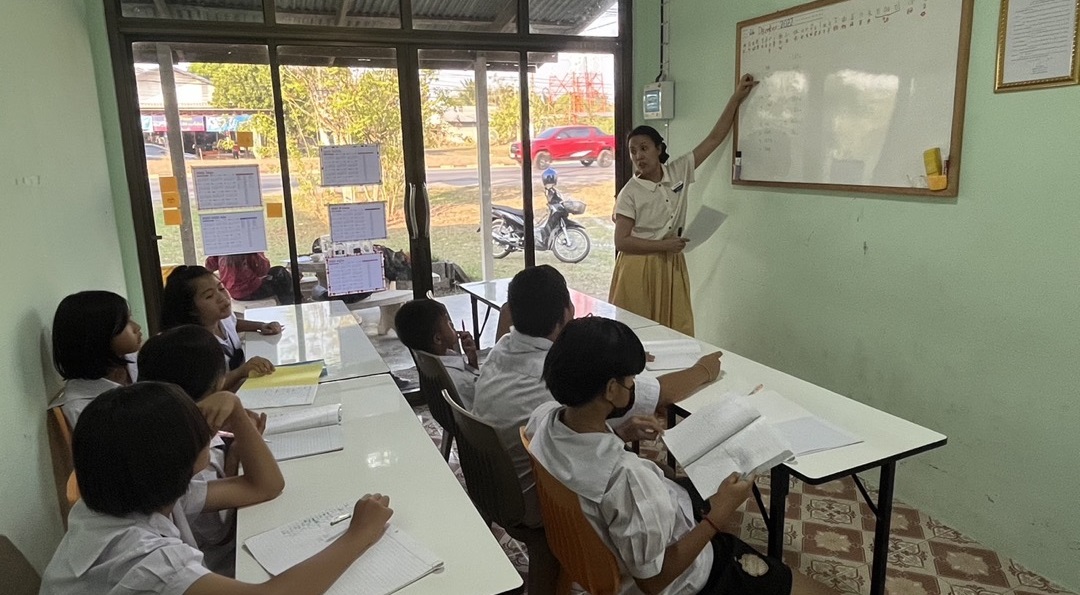 Lisa teaching local kids